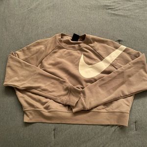 Nike Grey and White Crop Top Size S